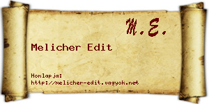 Melicher Edit névjegykártya